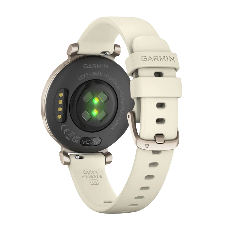 Garmin Lily 2 Smartwatch, Cream Gold with Coconut Silicone Band, Garmin Certified Refurbished