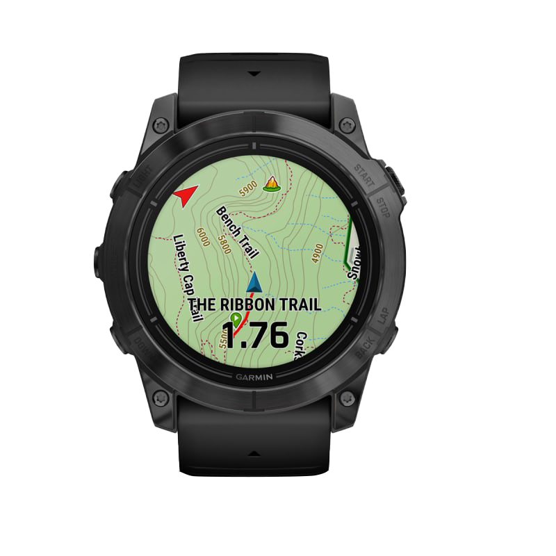 Garmin Epix Pro Gen 2 smartwatch, 51mm slate gray case with black band and map display