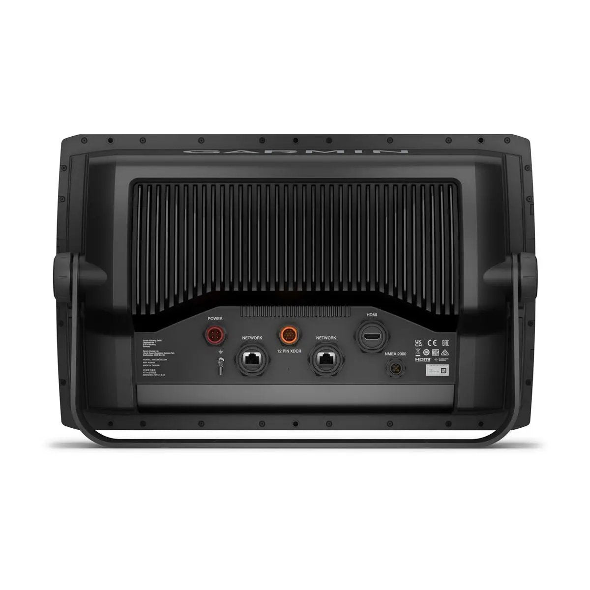 Garmin ECHOMAP Ultra 2 16-inch chartplotter back panel in black with power and network ports