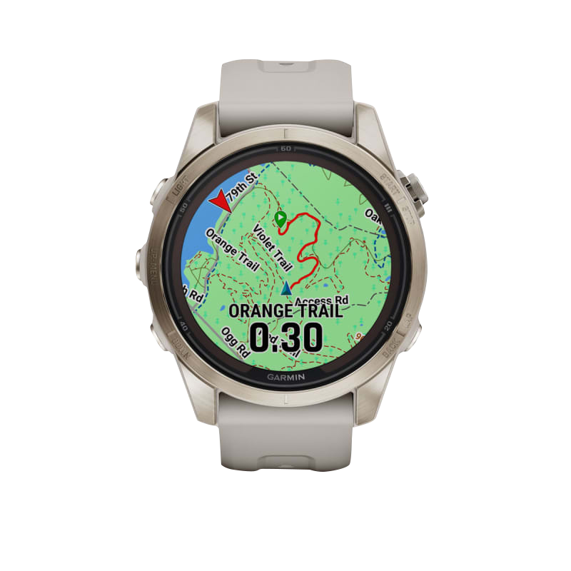 Garmin Fenix 7S Pro Sapphire Solar smartwatch, certified refurbished, soft gold case with light sand band