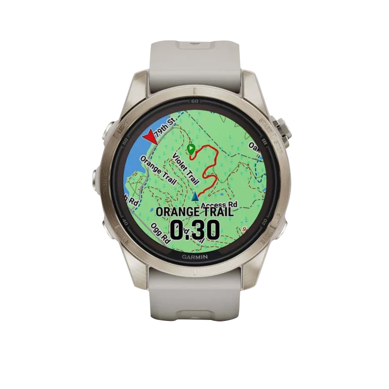 Garmin Fenix 7S Pro Sapphire Solar smartwatch, certified refurbished, soft gold case with light sand band
