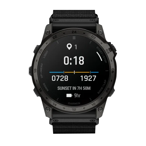 Garmin Tactix 7 AMOLED smartwatch, certified refurbished, black rugged GPS watch with adaptive color display