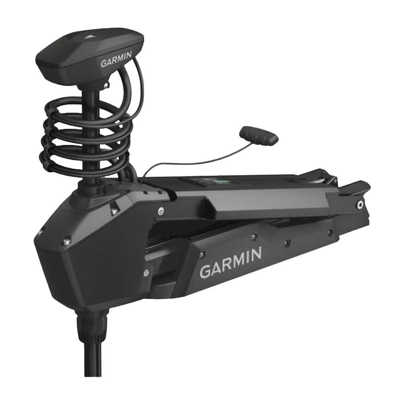Garmin Force 50-inch trolling motor; black marine motor with coiled control cord