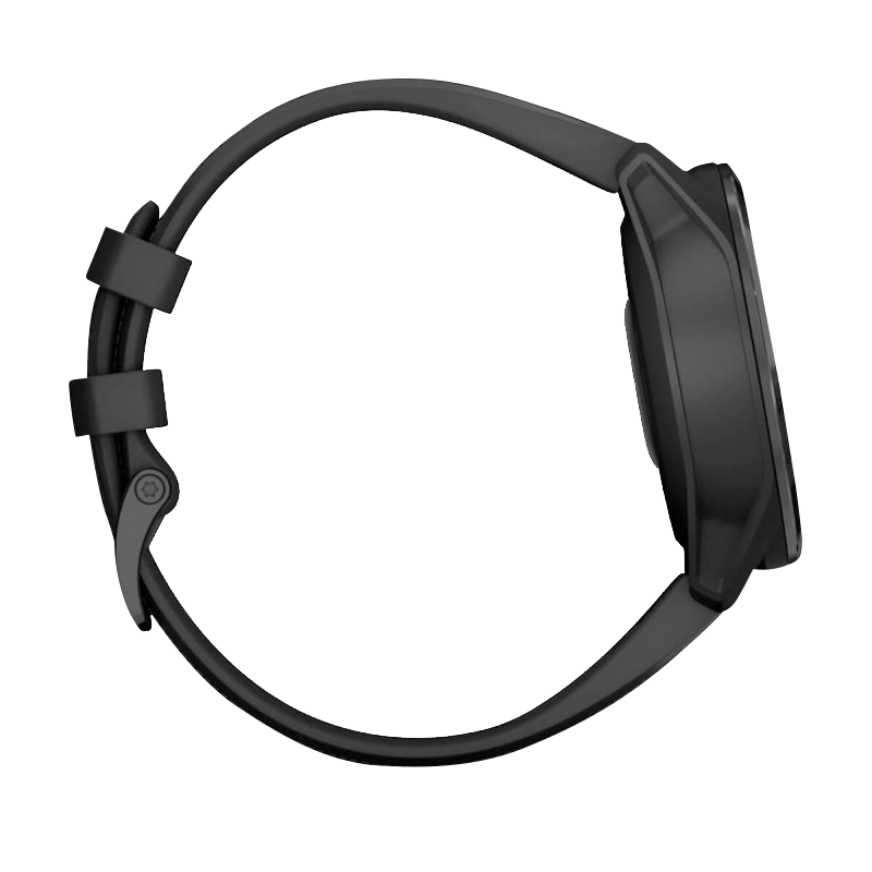 Garmin Approach S62 smartwatch with black ceramic bezel and black silicone band, certified refurbished.