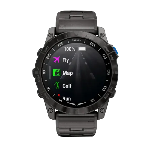 Garmin D2 Mach 1 Pro 51 mm aviator smartwatch with vented titanium bracelet