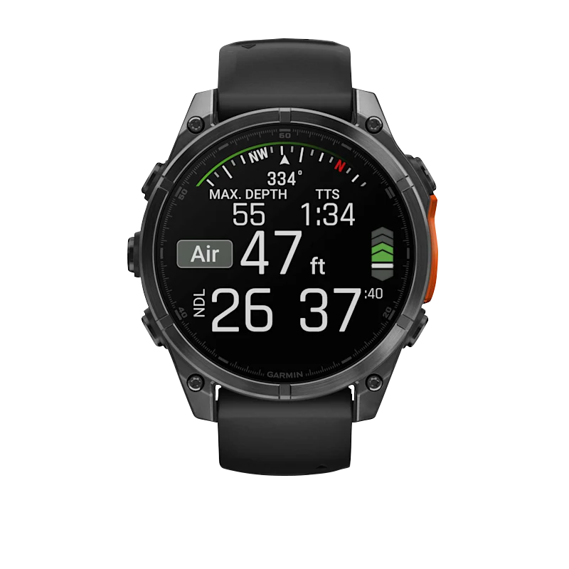 Garmin Fenix 8, 47 mm AMOLED, Slate Gray with Black Silicone Band (010-02904-00) by Garmin
