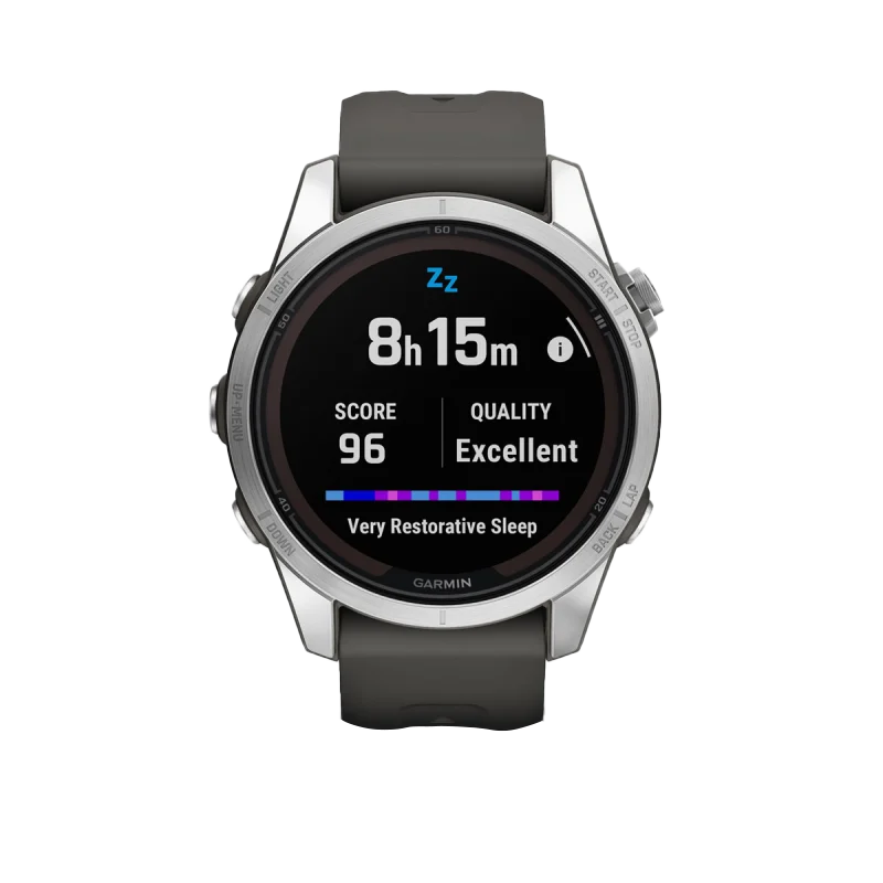 Garmin Fenix 7S Pro Solar Edition Silver with Graphite Band (010-02776-00) by Garmin