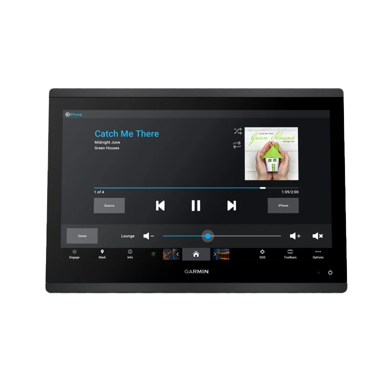 Garmin GPSMAP 1623 marine chartplotter touchscreen with worldwide basemap.