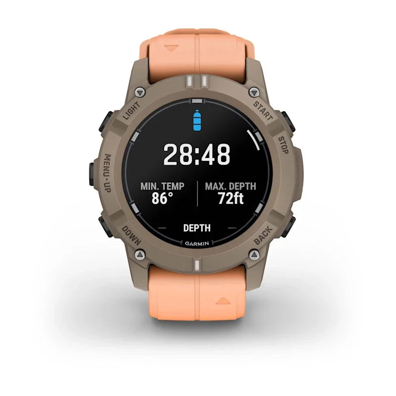 Garmin Descent G2 AMOLED Dive Watch, Paloma bezel with Shell Pink band