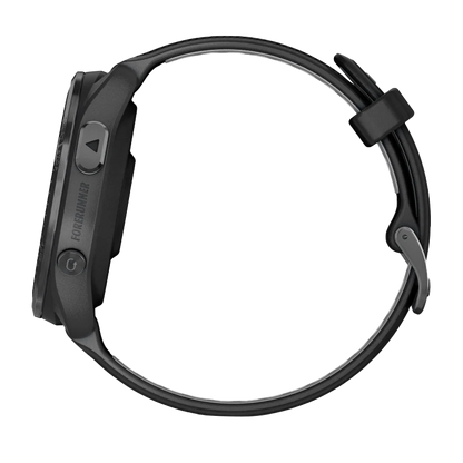 Garmin Forerunner 965, Carbon Gray DLC Titanium Bezel with Black Case and Black/Powder Gray Silicone Band (010-02809-00) by Garmin