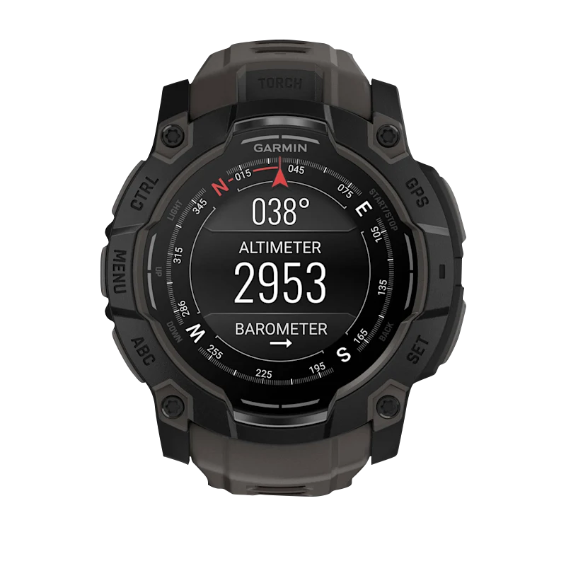 Garmin Instinct 3 AMOLED GPS smartwatch, 50mm black case with charcoal band