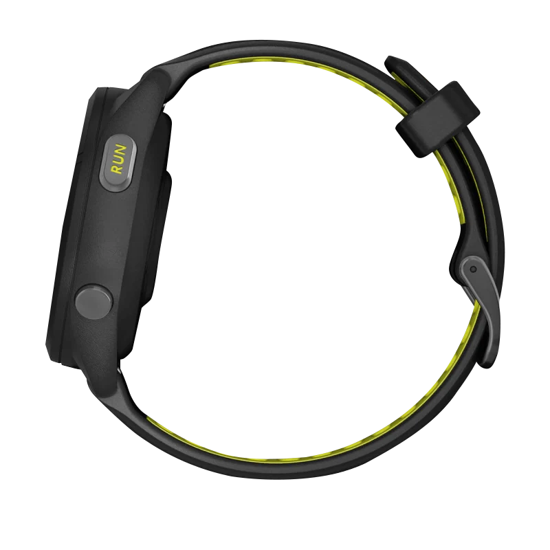 Garmin Forerunner 265S smart watch, 42mm black bezel with black-yellow band, Garmin Certified Refurbished