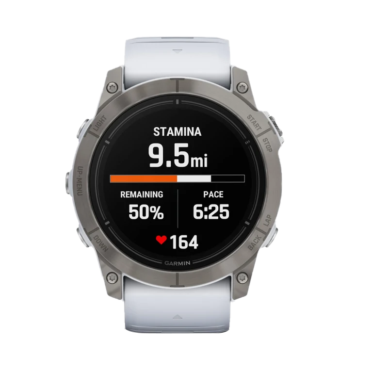 Garmin Epix Pro Gen 2 smartwatch, 51mm sapphire titanium with Whitestone band