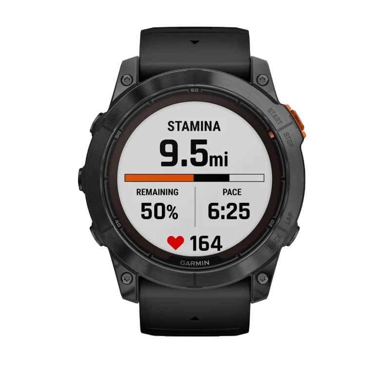 Garmin Fenix 7X Pro Solar smartwatch in slate gray with black band, model 010-02778-00.