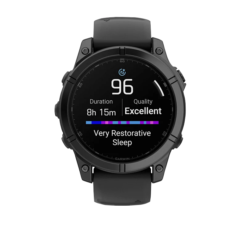 Garmin Fenix E, 47 mm AMOLED, Slate Gray Steel with Black Silicone Band (010-03025-03) by Garmin