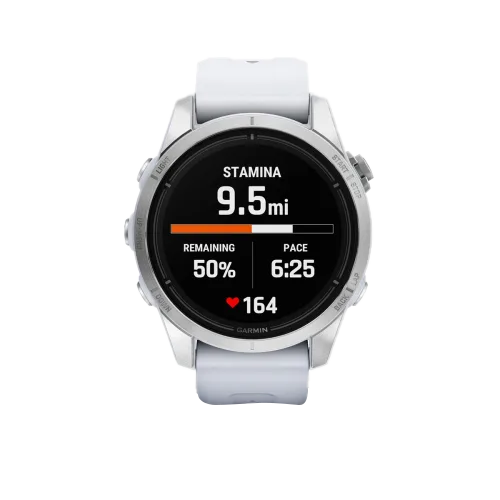 Garmin Epix Pro (Gen 2), 42 mm Standard Edition Silver with Whitestone Band (010-02802-00) by Garmin