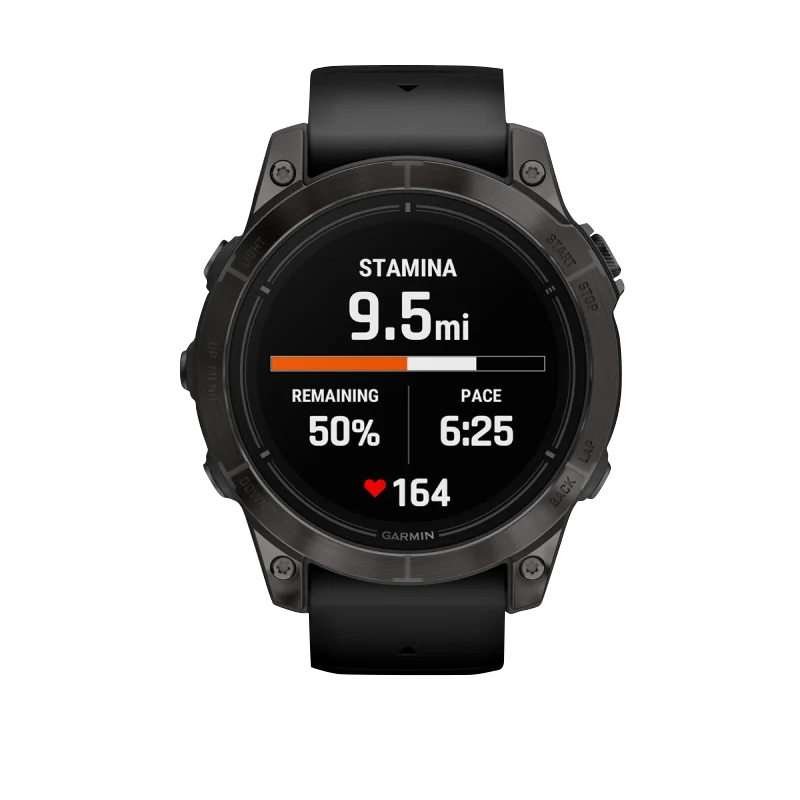 Garmin Epix Pro (Gen 2) 47mm Sapphire Edition smartwatch in carbon gray DLC titanium with black band