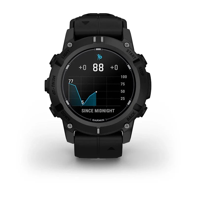 Garmin Descent G2 Dive Smartwatch, black case with black band, dive computer