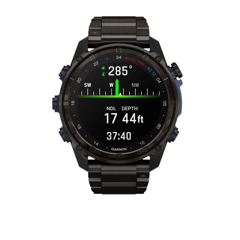 Garmin Descent Mk3i dive watch, 51 mm carbon gray DLC titanium with DLC titanium band