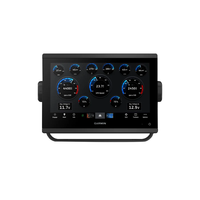 Garmin GPSMAP 943xsv marine chartplotter with GMR 18 HD3 radome, black unit
