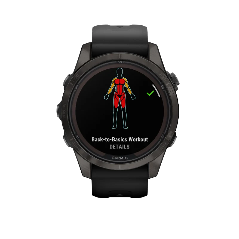 Garmin Fenix 7S Pro Sapphire Solar, Carbon Gray Titanium with Black Band (010-02776-10) by Garmin