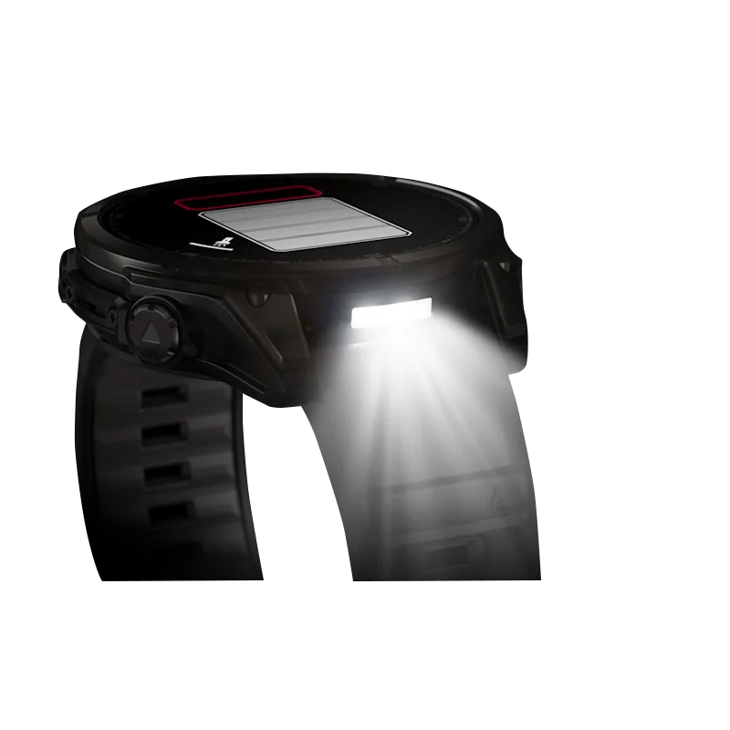 Garmin Fenix 8 smartwatch, 47 mm, Carbon Gray DLC titanium with black/pebble silicone band