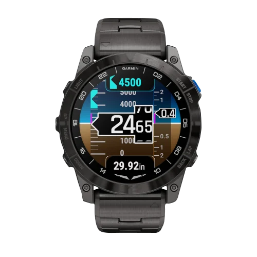 Garmin D2 Mach 1 Pro, 51 mm Aviator Smartwatch with Vented Titanium Bracelet (010-02804-80) by Garmin