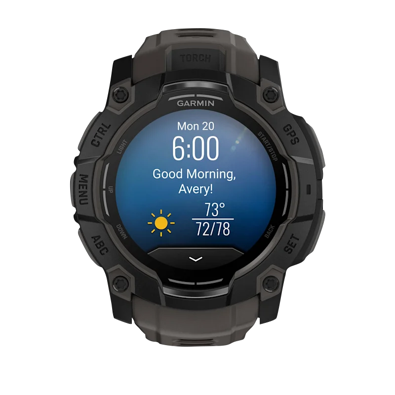 Garmin Instinct 3 AMOLED, (50mm) Black with Charcoal Band (010-03020-00) by Garmin