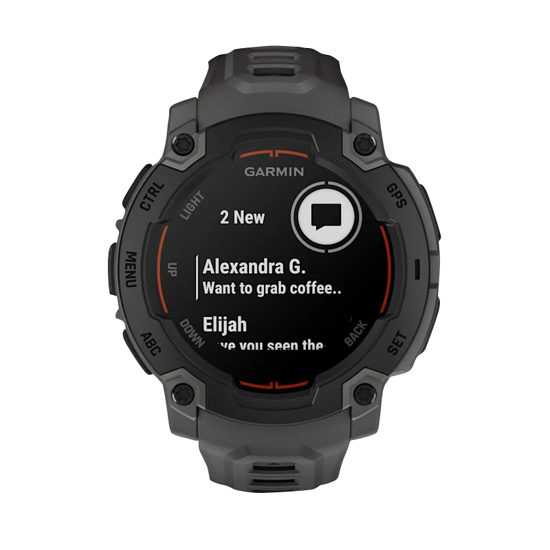 Garmin Instinct E 45mm smartwatch, black case with charcoal band