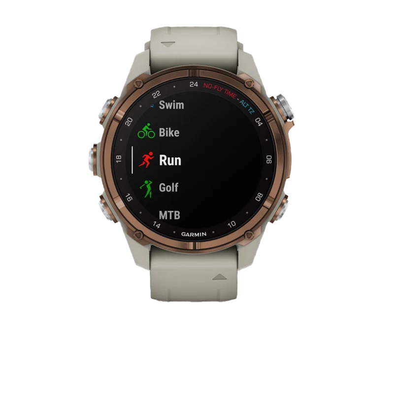 Garmin Descent Mk3i, 43 mm Bronze PVD Titanium with French Gray Silicone Band and Descent T2 Transceiver by Garmin