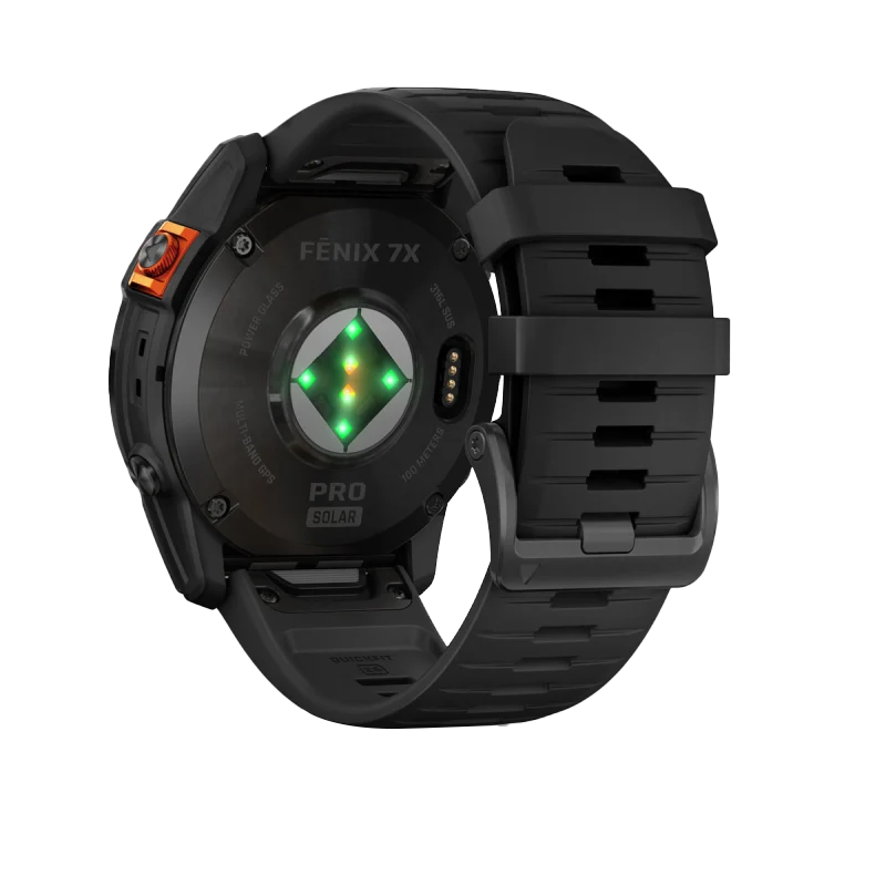 Garmin Fenix 7X Pro Solar smartwatch with black band