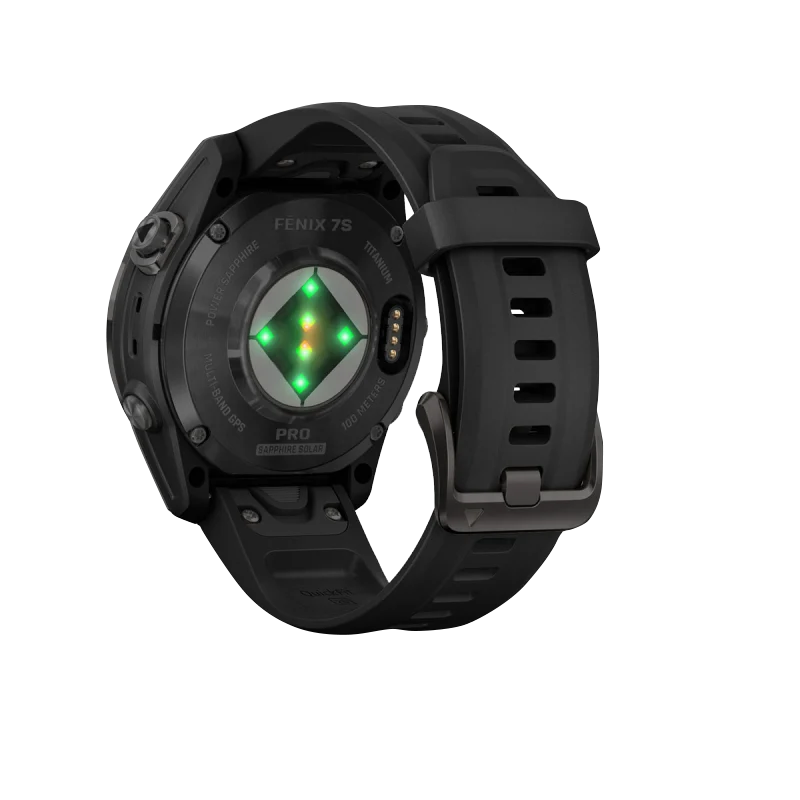 Garmin Fenix 7S Pro Sapphire Solar, Carbon Gray Titanium with Black Band (010-02776-10) by Garmin