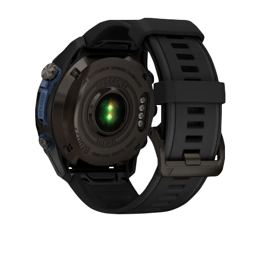 Garmin Descent Mk3i dive computer watch, 51mm Carbon Gray DLC titanium, black silicone band