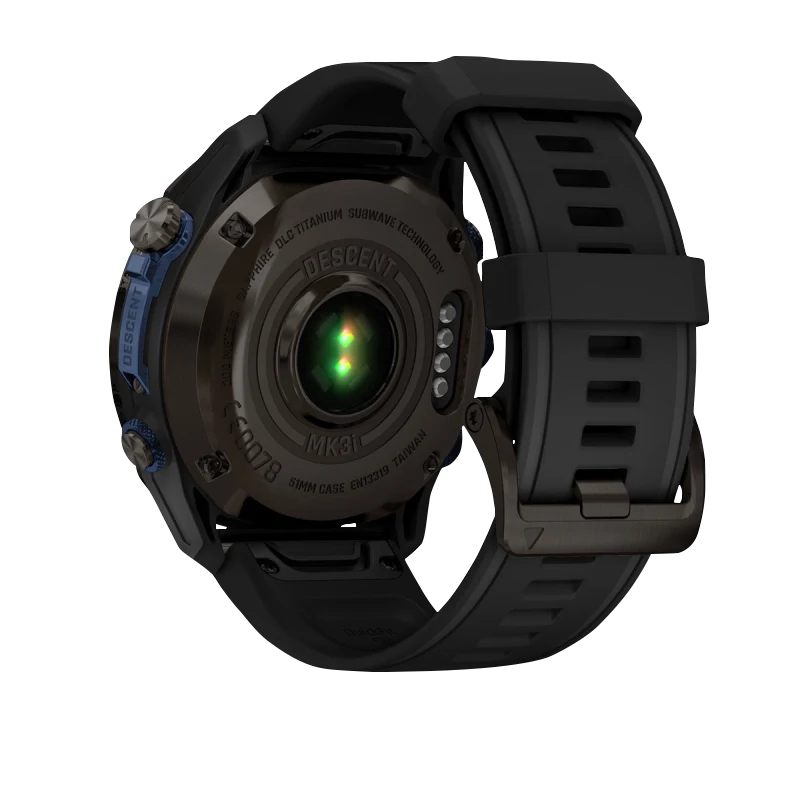 Garmin Descent Mk3i, 51 mm Carbon Gray DLC Titanium with Black Silicone Band and Descent T2 Transceiver by Garmin