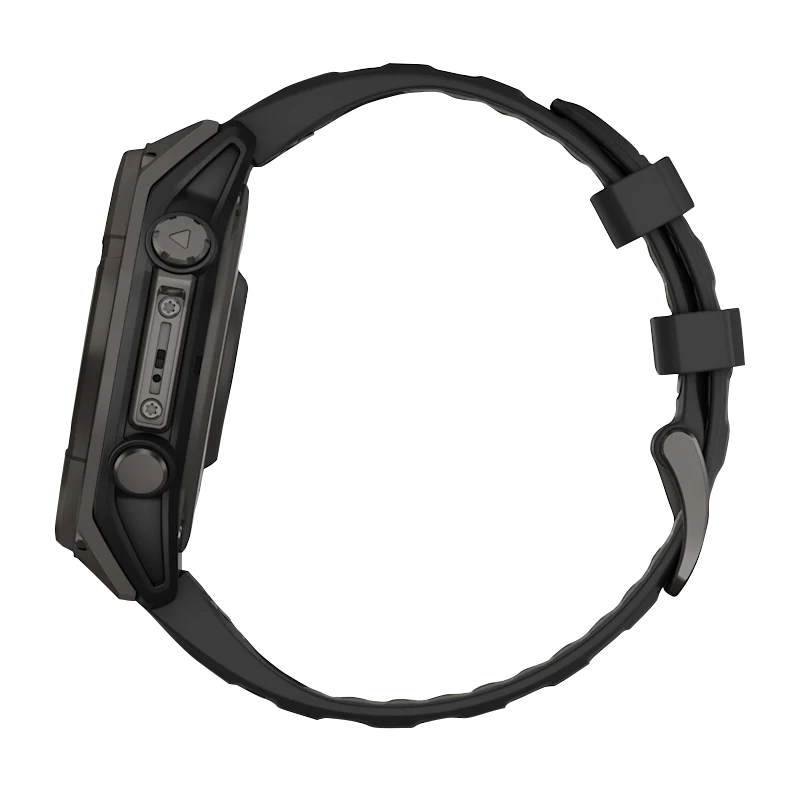Garmin Fenix 8 smartwatch, 47 mm, Solar Sapphire, Carbon Gray DLC Titanium with black/pebble gray silicone band