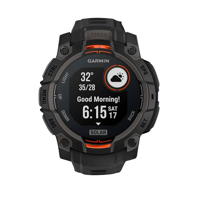 Garmin Instinct 3 Solar 45mm black smartwatch with black band
