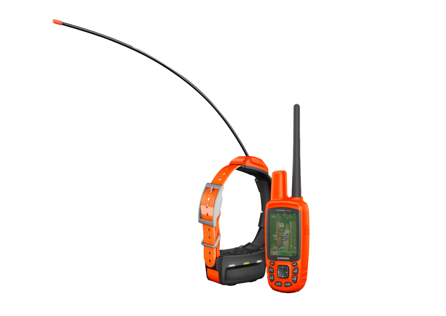 Garmin Astro 430 2-piece bundle with handheld and T5 dog collar, orange, refurbished