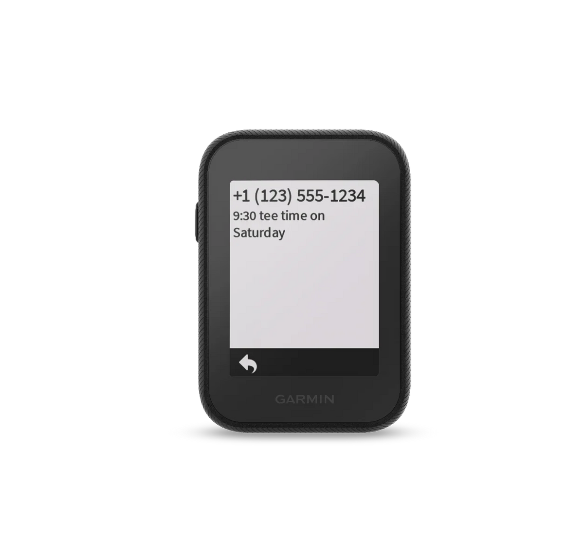 Garmin Approach G30 golf GPS device, black handheld with compact display for golf course navigation.