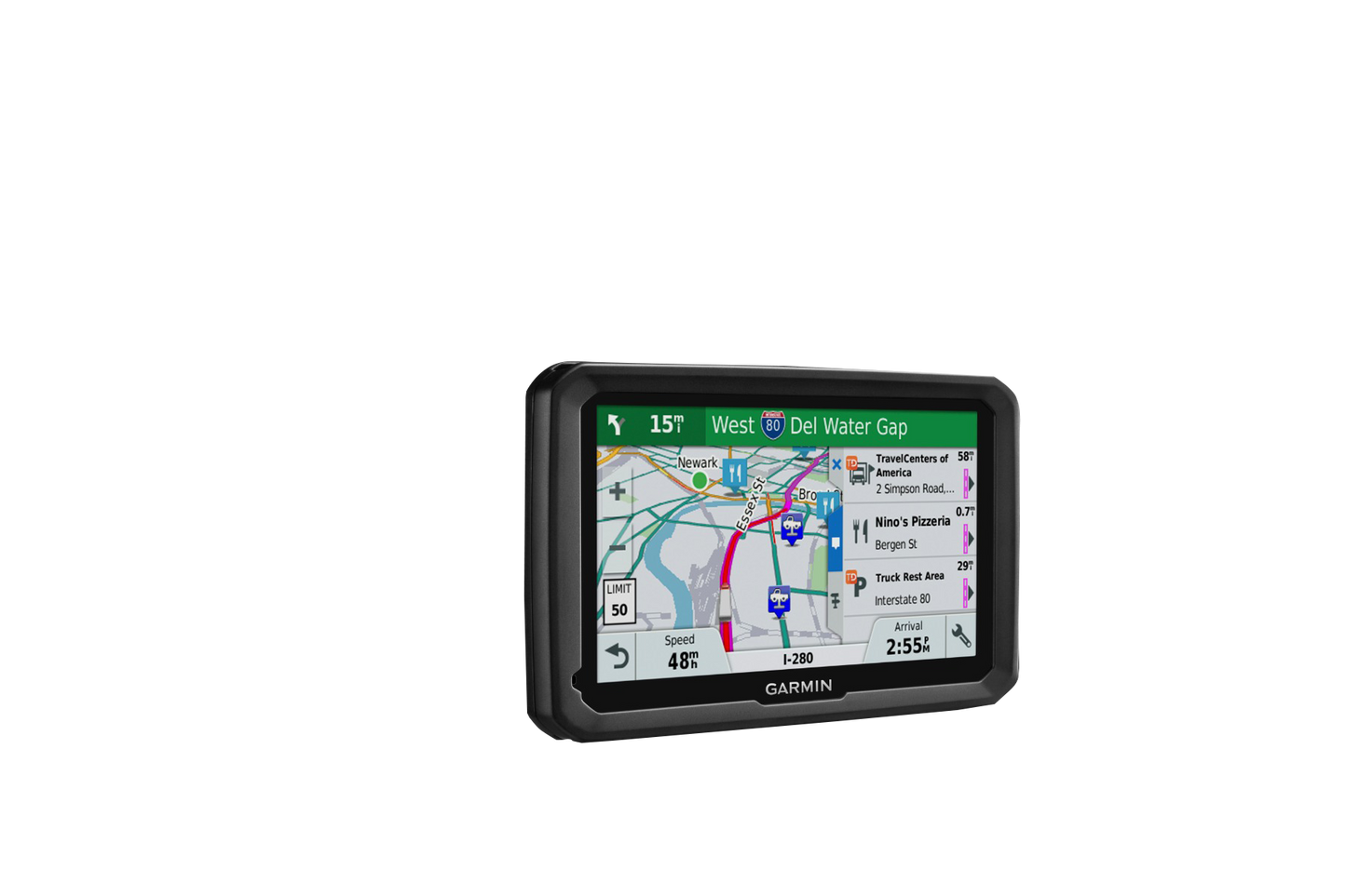 Garmin dezl 580LMT-S trucking GPS navigator with 5-inch display, rugged black case