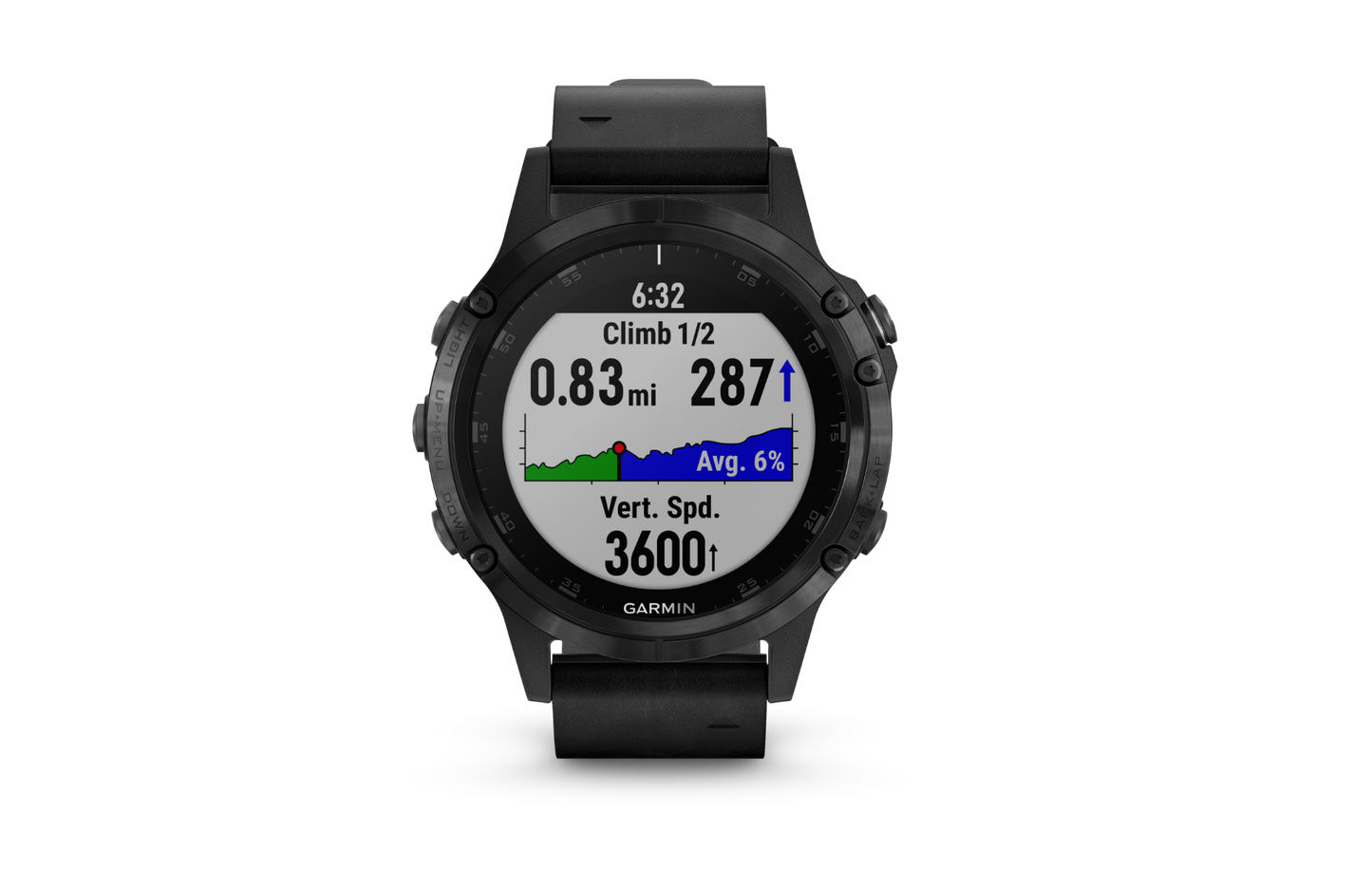 Garmin Fenix 5 Plus Sapphire Black w/ Black Leather Band (010-01988-06) by Garmin