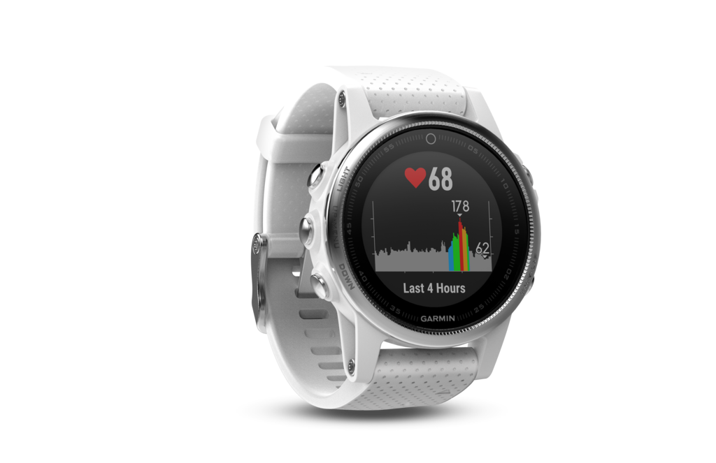 Garmin Fenix 5S white smartwatch with Carrara White band