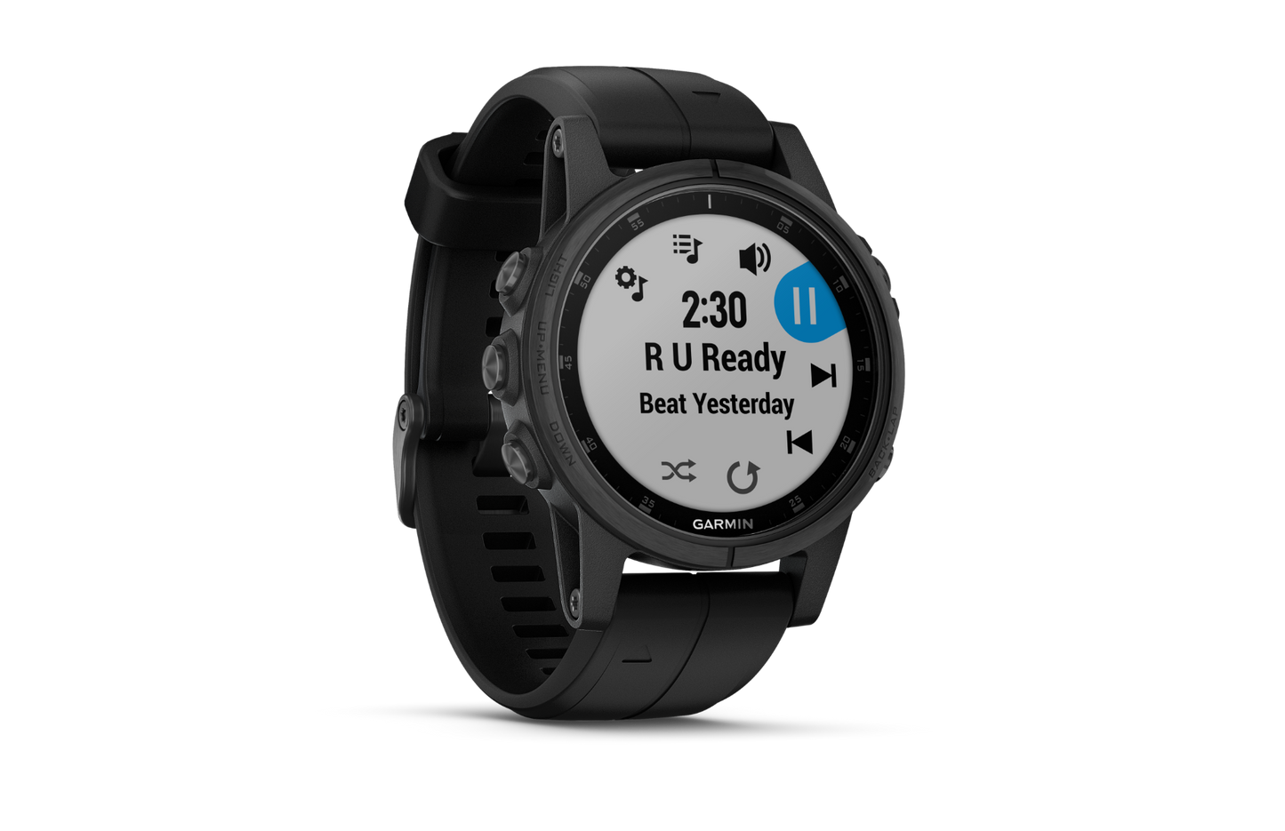 Garmin Fenix 5S Plus Sapphire smartwatch with black band