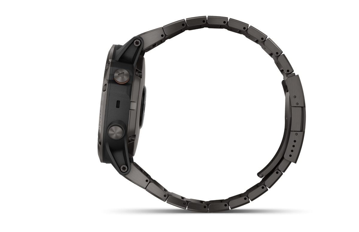 Garmin Fenix 5X Plus Sapphire smartwatch with carbon gray titanium band