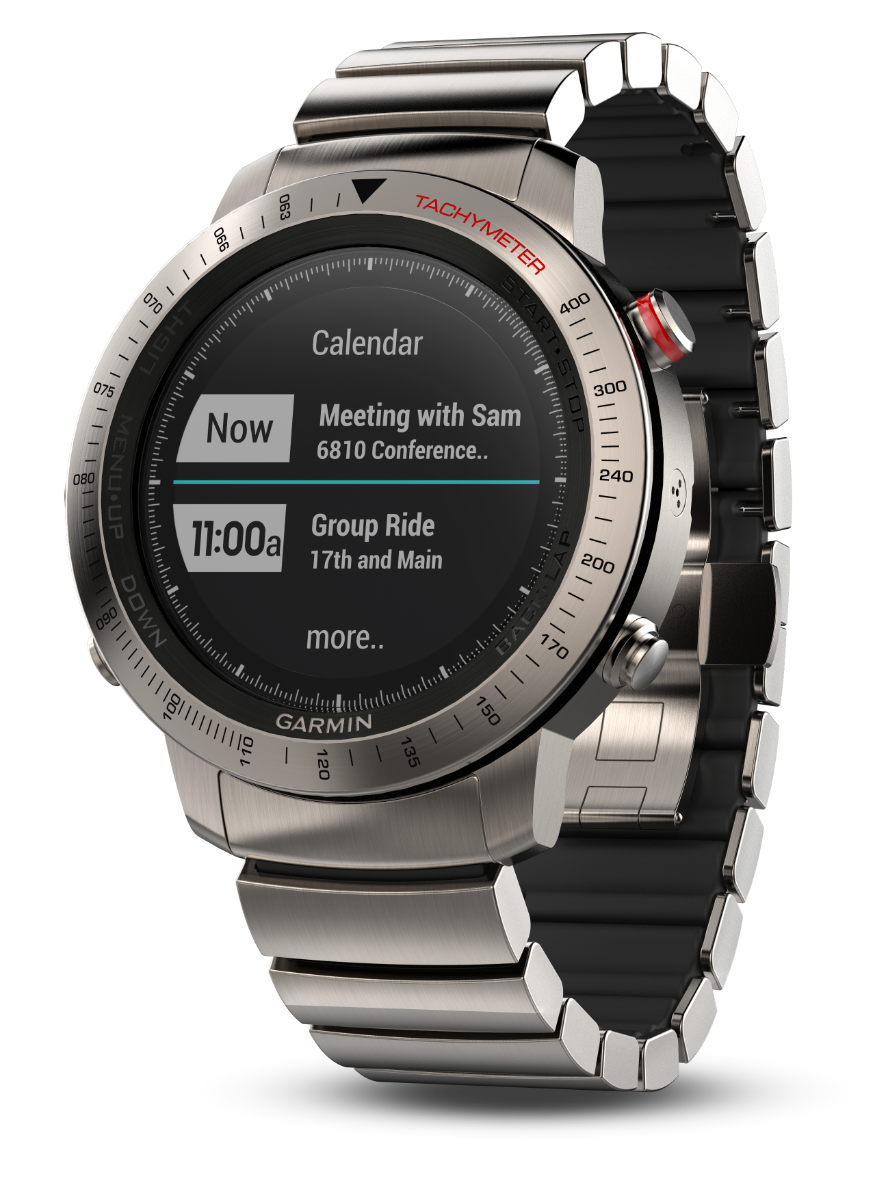 Garmin Fenix Chronos smart watch with titanium hybrid band
