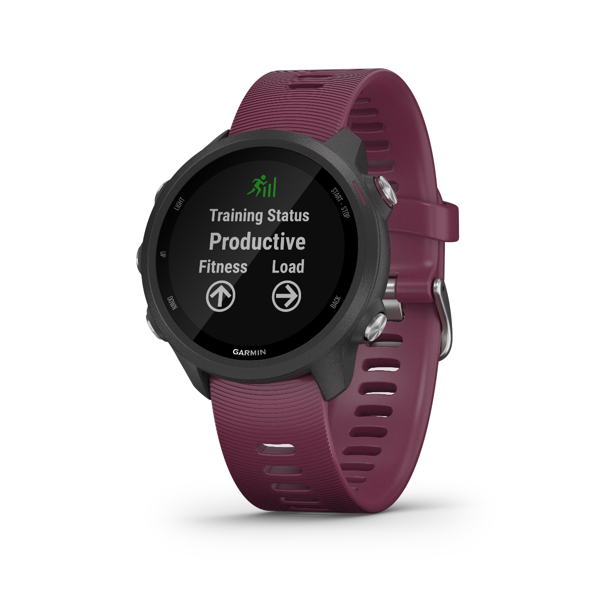 Garmin Forerunner 245 Berry smartwatch with burgundy strap, GPS fitness watch for runners