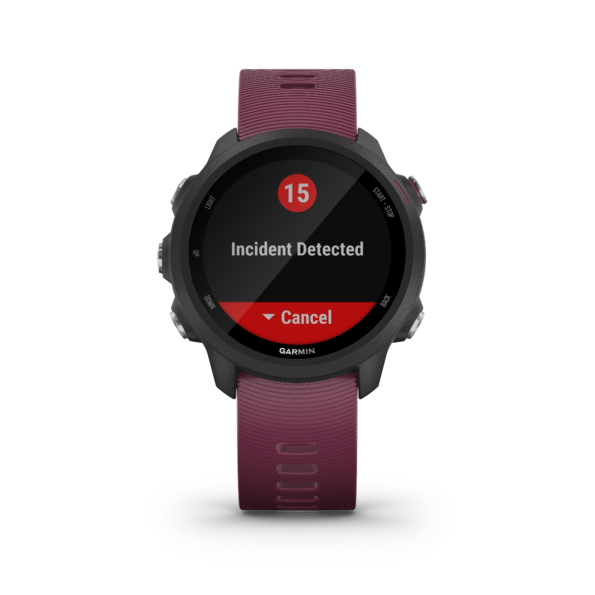 Garmin Forerunner 245 Berry smartwatch with burgundy band