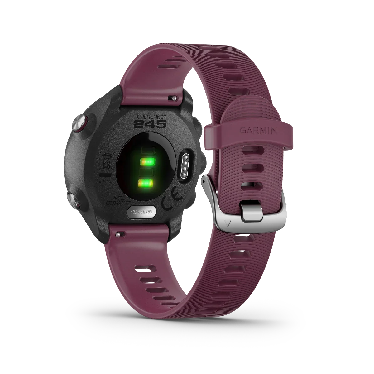 Garmin Forerunner 245 Berry fitness GPS smartwatch with purple silicone band