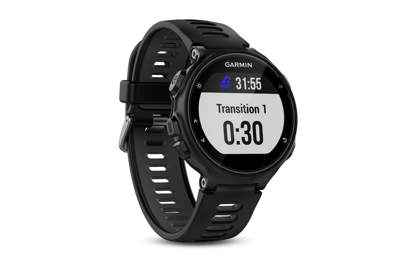 Garmin Forerunner 735XT smartwatch in black with gray strap