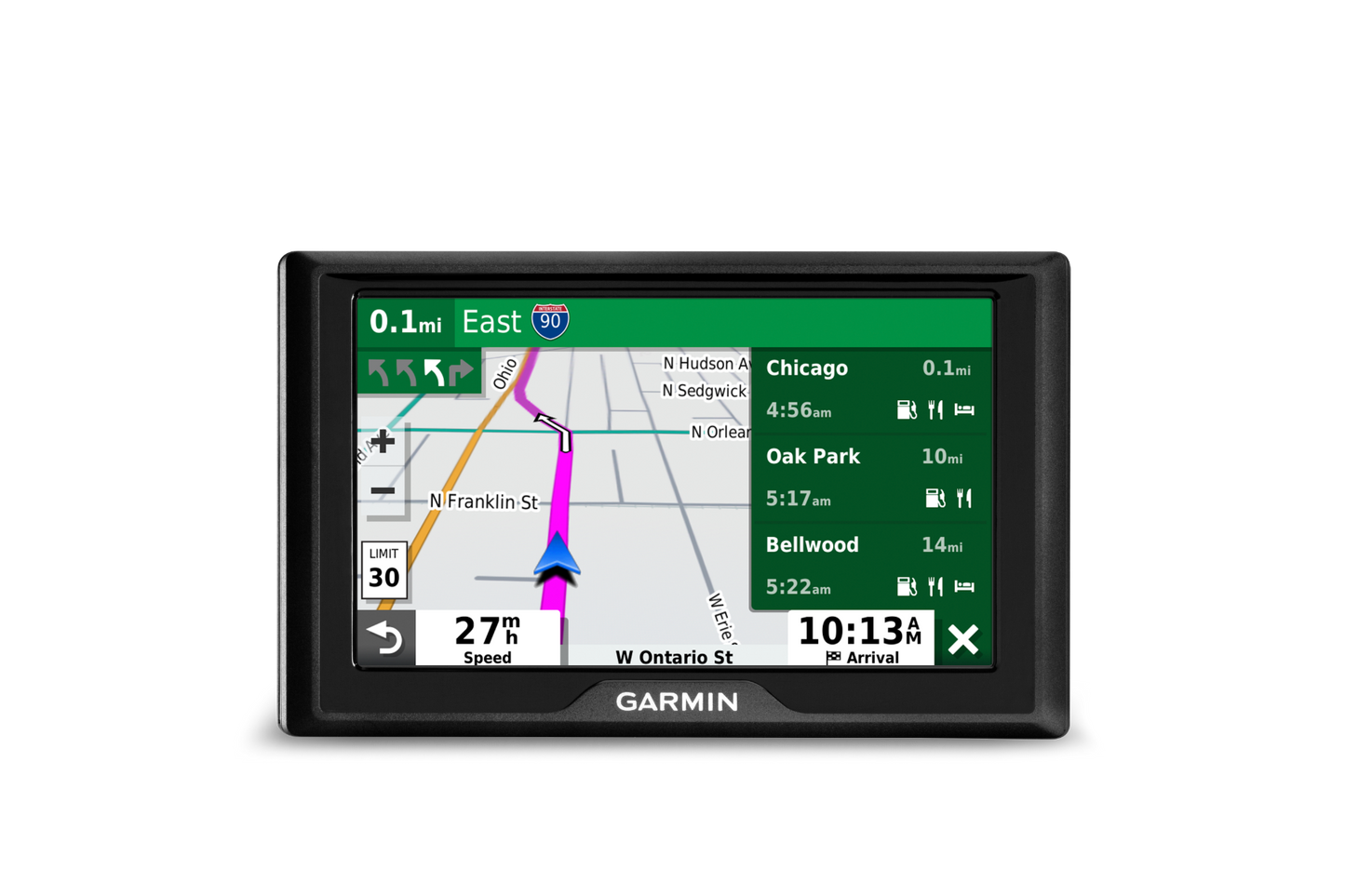 Garmin Drive 52 GPS Navigator, black frame with 5-inch color touchscreen map display
