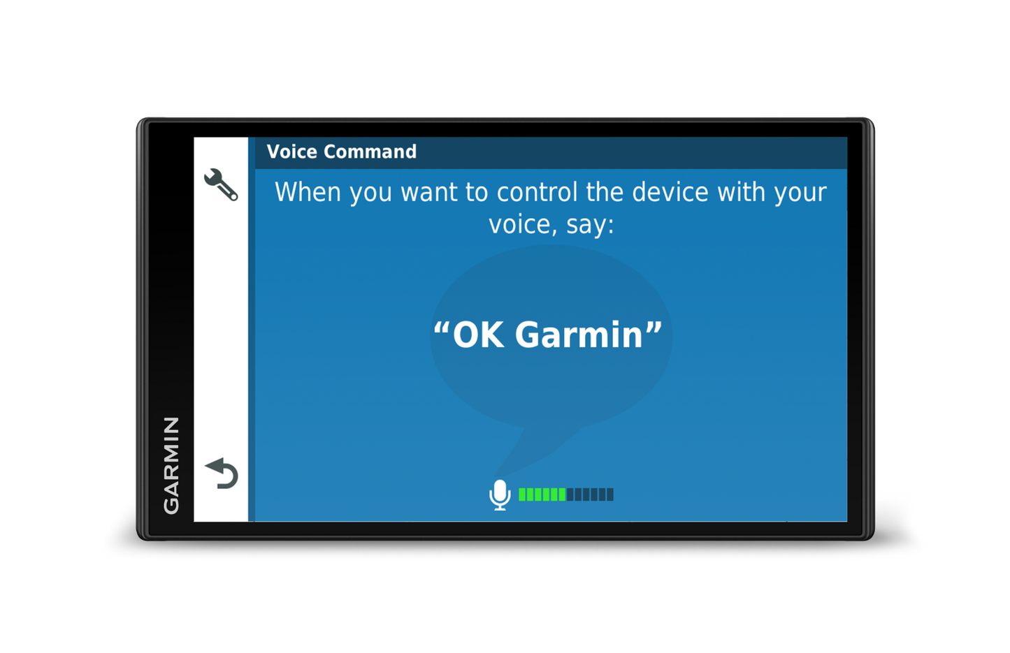 Garmin DriveSmart 65 & Traffic GPS navigation system with a 6-inch display and voice command screen